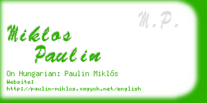 miklos paulin business card