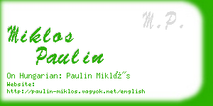 miklos paulin business card